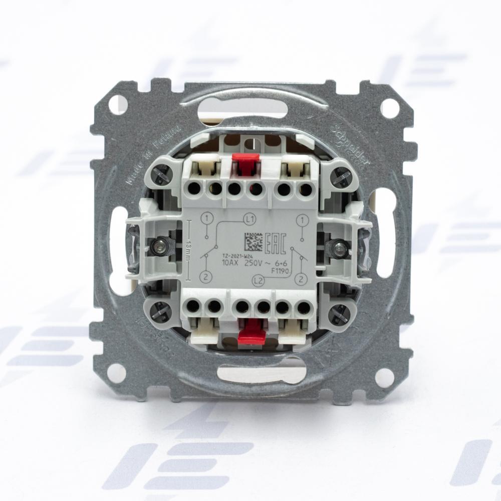 SDD112108 Sedna D/E - Přepínač dvojitý střídavý řazení 6+6, Béžová