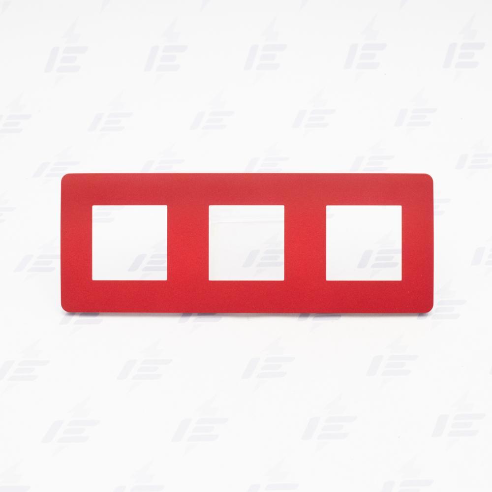 NU280613 Unica Studio Color - Krycí rámeček trojnásobný, Red/Bílý