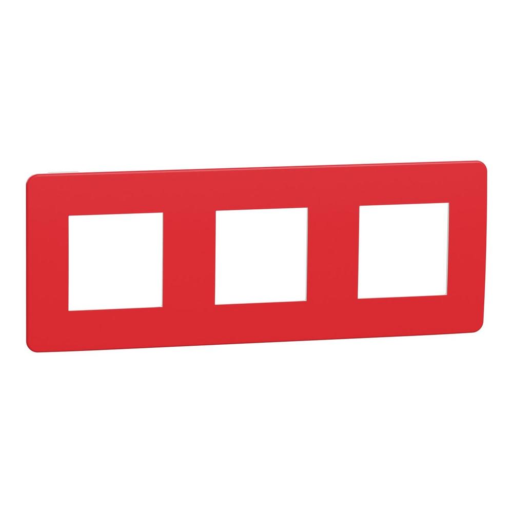 Unica Studio Color - Krycí rámeček trojnásobný, Red/Bílý