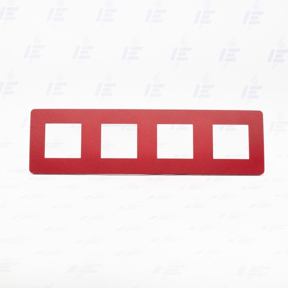 NU280813 Unica Studio Color - Krycí rámeček čtyřnásobný, Red/Bílý