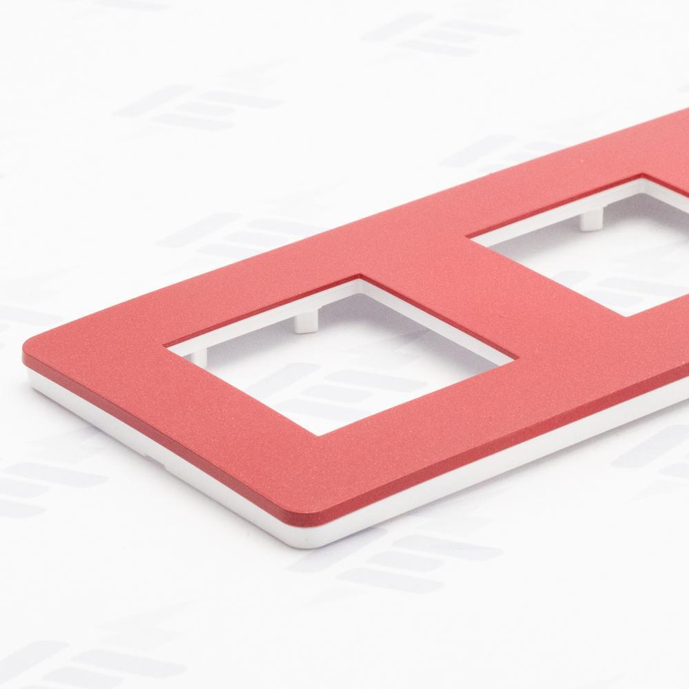 NU280813 Unica Studio Color - Krycí rámeček čtyřnásobný, Red/Bílý