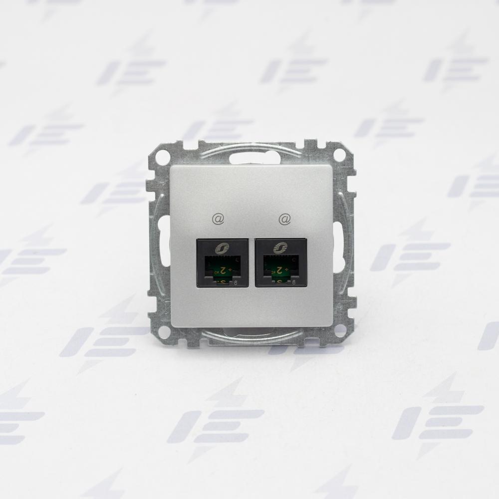 SDD113462 Sedna D/E - Datová zásuvka 2xRJ45 kat. 6 UTP, Aluminium