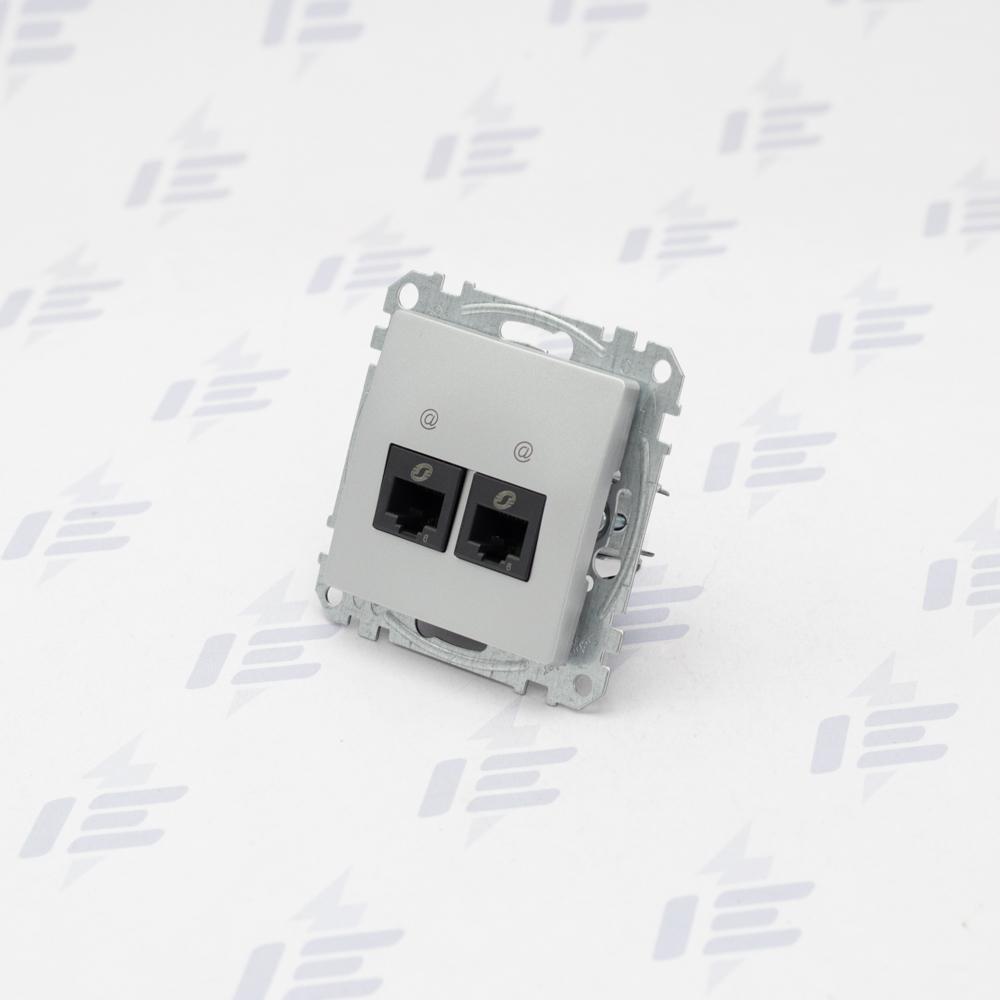 SDD113462 Sedna D/E - Datová zásuvka 2xRJ45 kat. 6 UTP, Aluminium