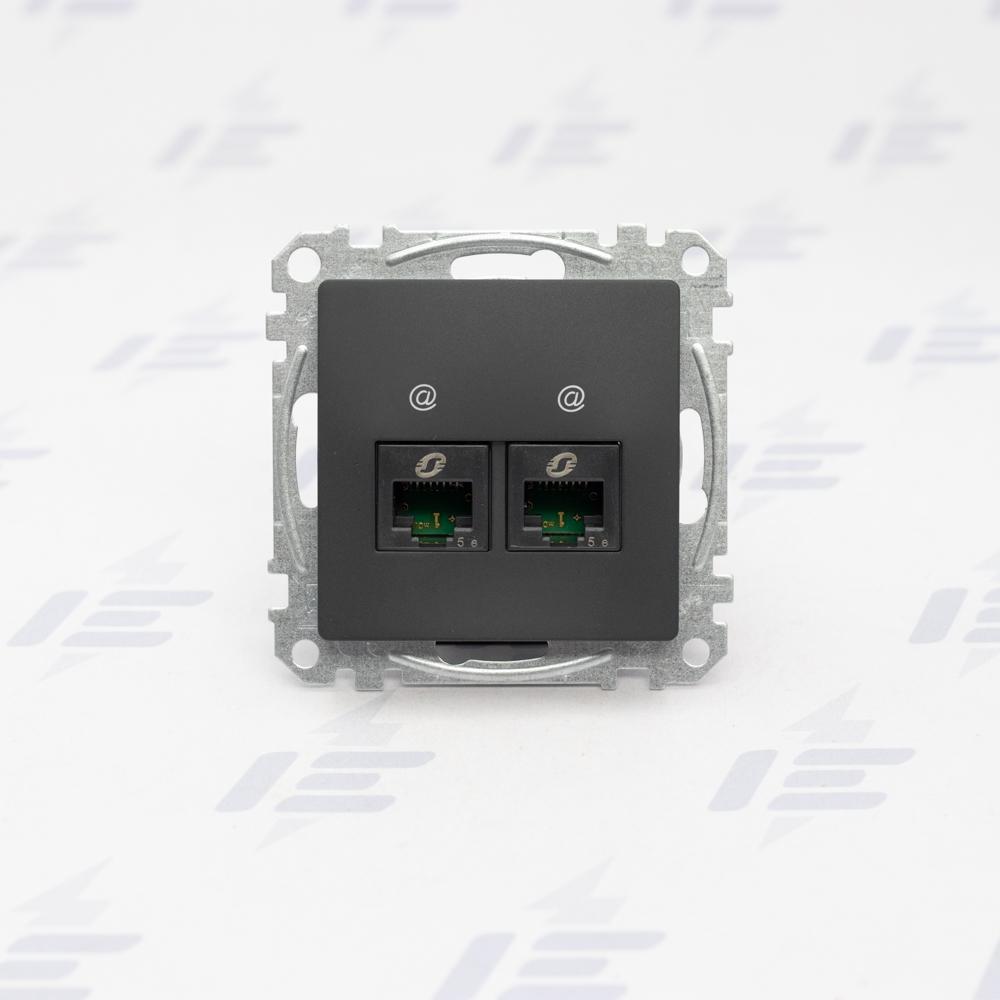 SDD114452 Sedna D/E - Datová zásuvka 2xRJ45 kat. 5e UTP, Antracit
