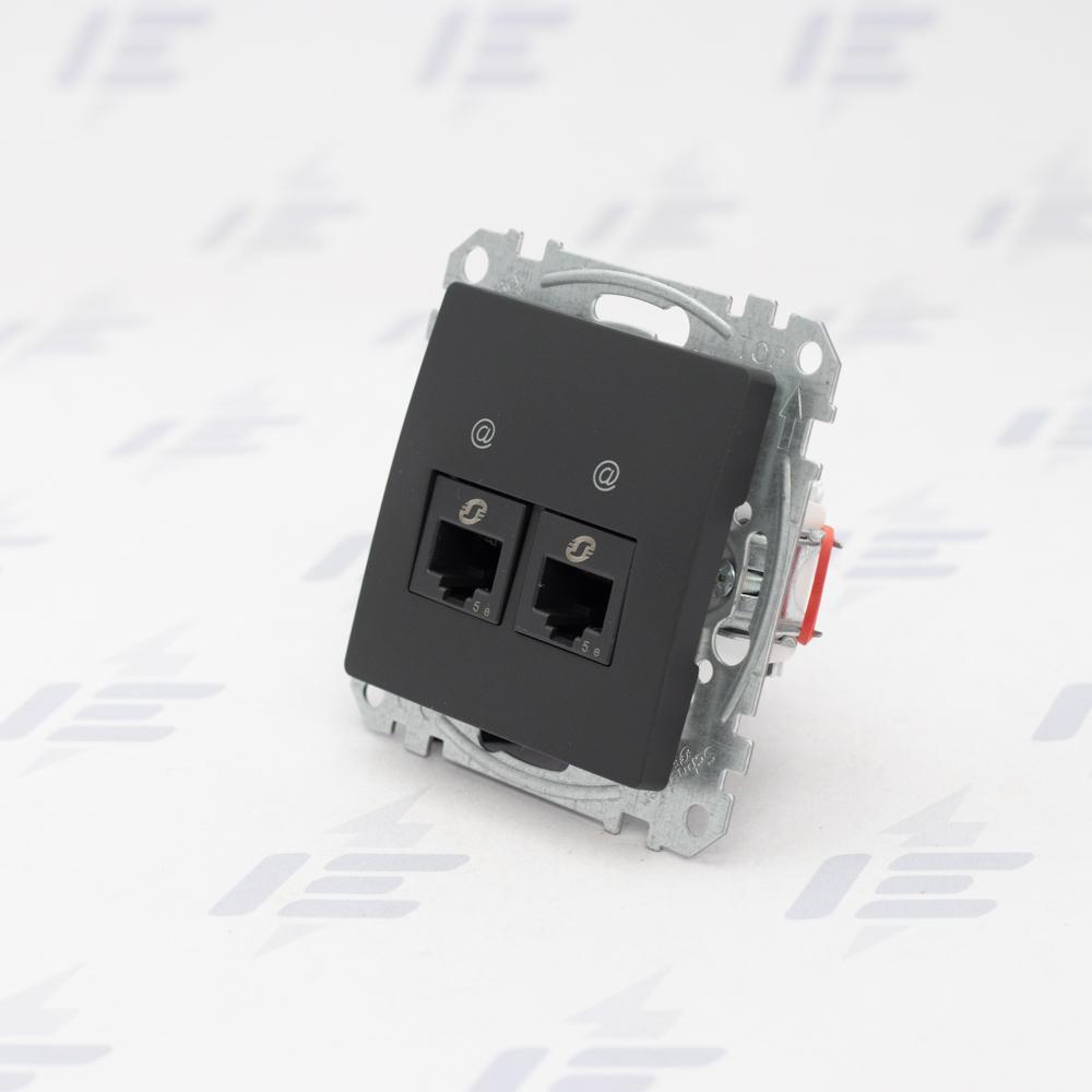 SDD114452 Sedna D/E - Datová zásuvka 2xRJ45 kat. 5e UTP, Antracit