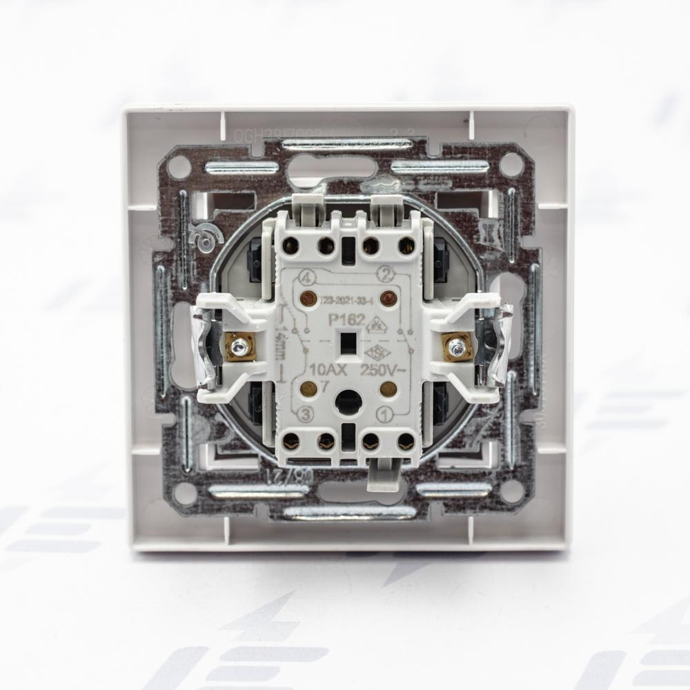 EPH0500121 Asfora - Přepínač křížový řazení 7, bezšroubový, bílá