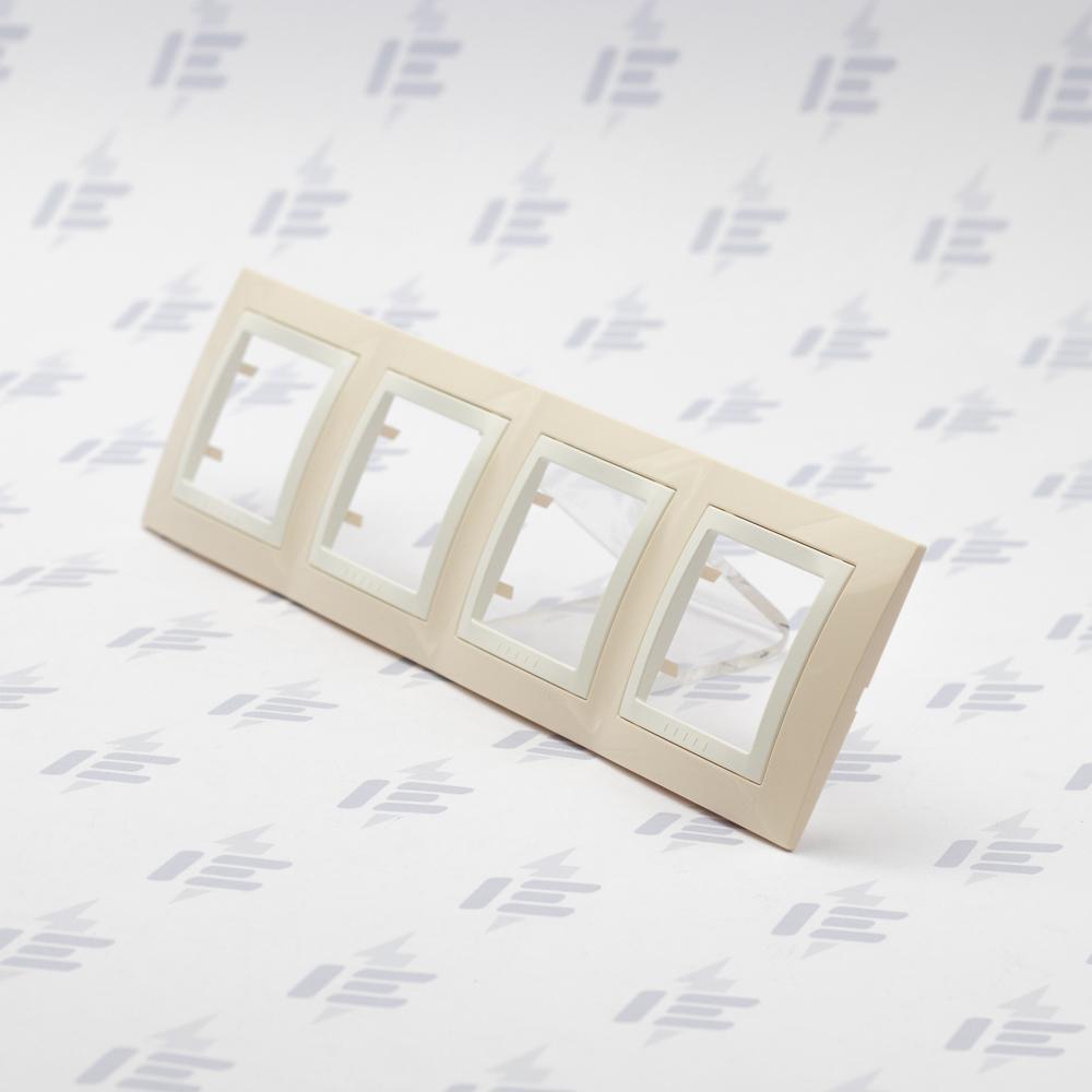 MGU2.008.559 Unica Basic - Krycí rámeček čtyřnásobný, Cream/marfil