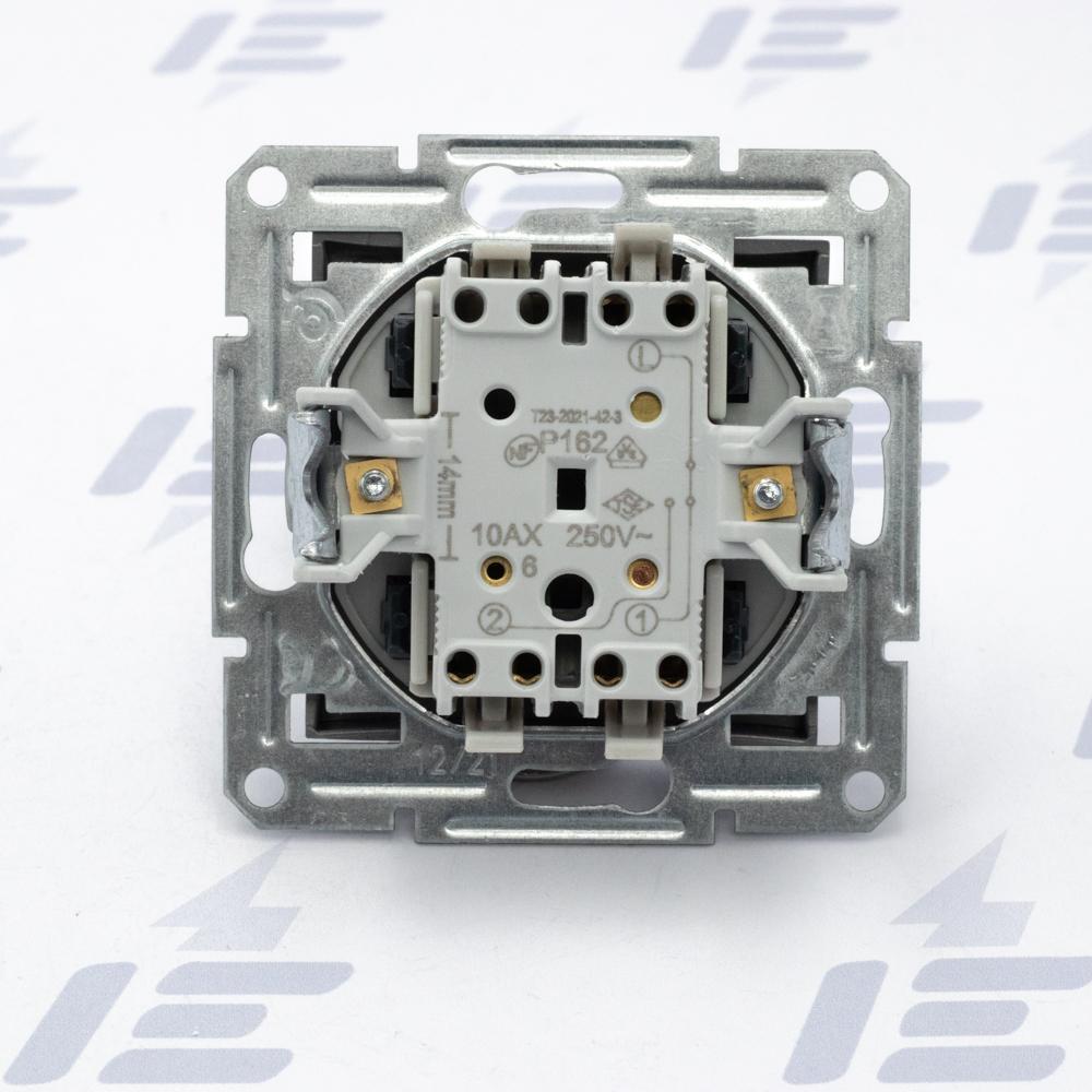 EPH0400161 Asfora - Přepínač střídavý řazení 6, bezšroubový, alu