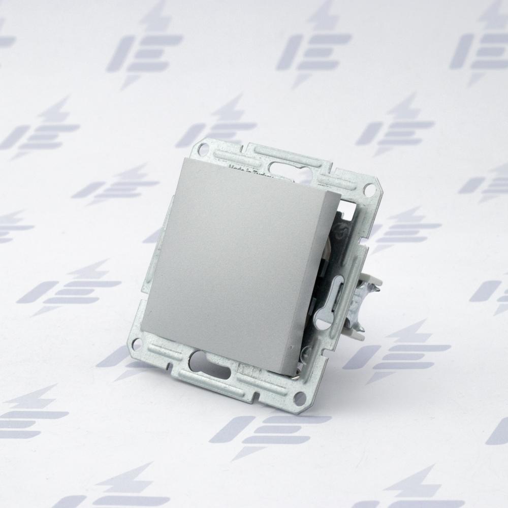 EPH0400161 Asfora - Přepínač střídavý řazení 6, bezšroubový, alu