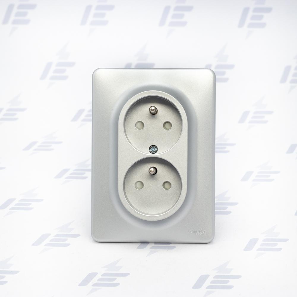 SDD313211C Sedna D/E - Zásuvka dvojnásobná 230V 16A, Aluminium