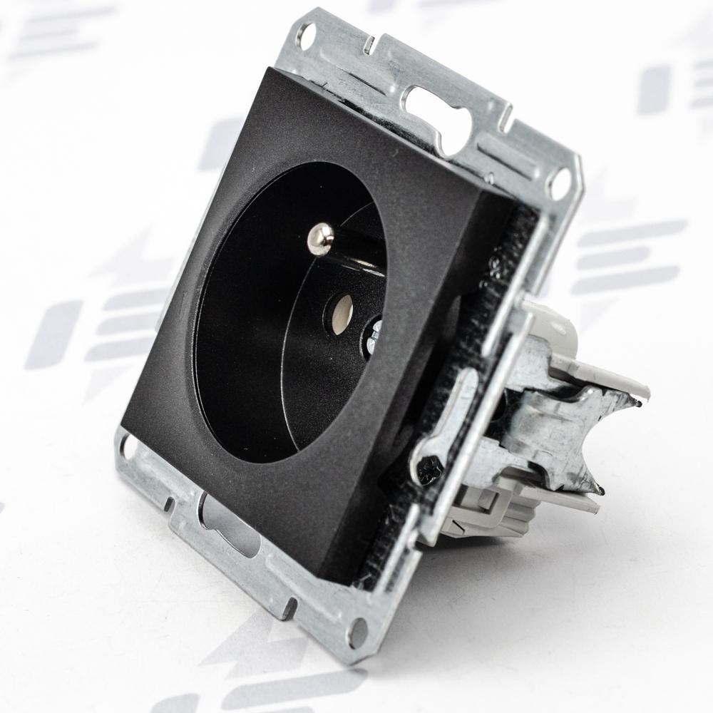 EPH2800271 Asfora - Zásuvka 2P+PE 250V 16A, clonky, antracit