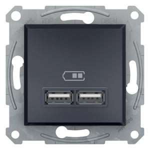 EPH2700271 Asfora - 2xUSB nabíjecí konektor 2.1A, antracit