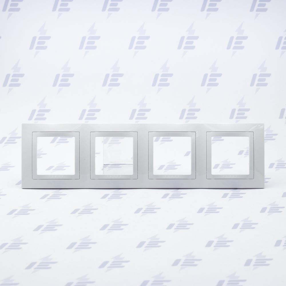 MGU2.008.18 Unica Basic - Krycí rámeček čtyřnásobný, Polar