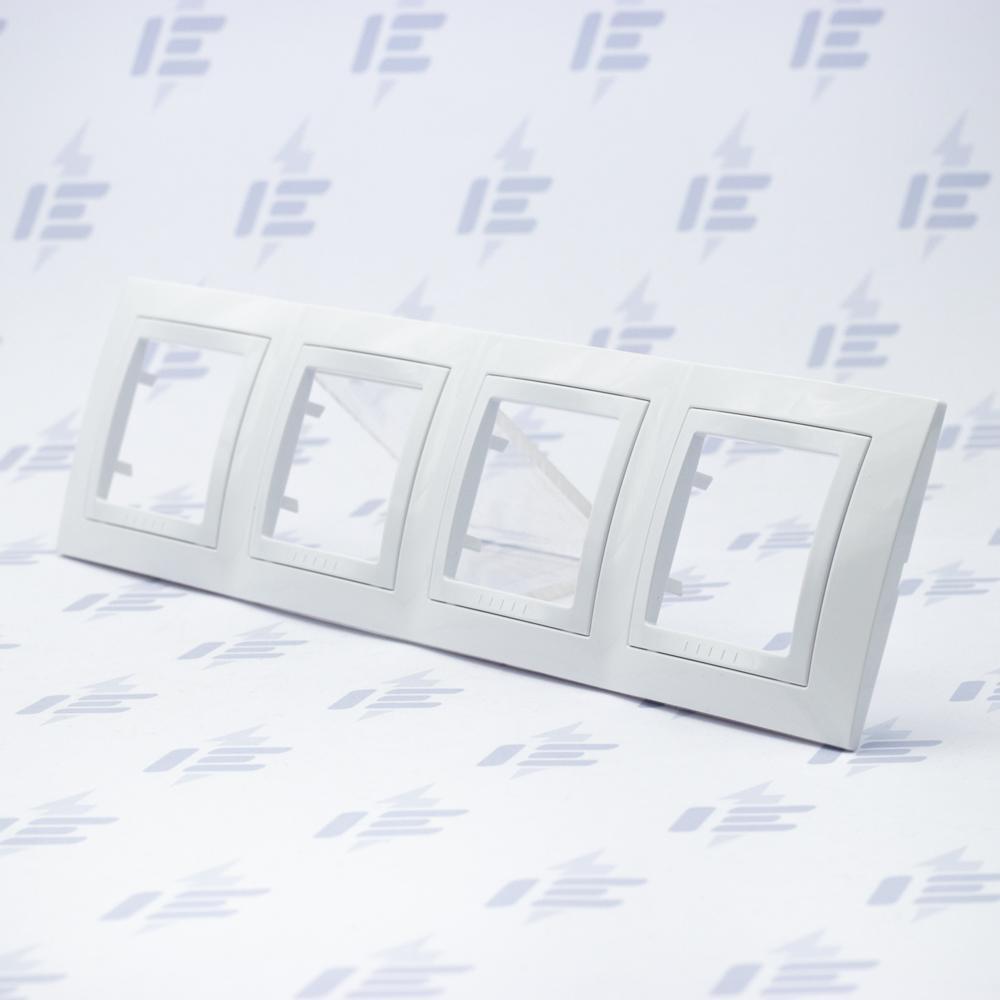 MGU2.008.18 Unica Basic - Krycí rámeček čtyřnásobný, Polar