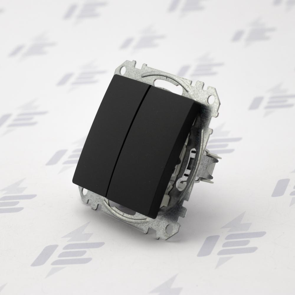 SDD114118 Sedna D/E - Tlačítko dvojité 1/0+1/0, Antracit