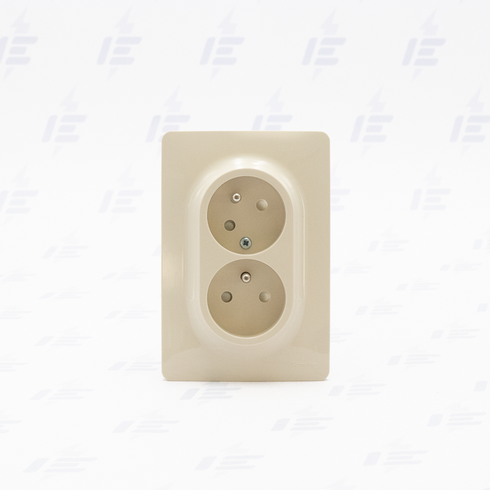 NU206544 Unica - Dvojzásuvka pootočená 16A 230V, Béžová