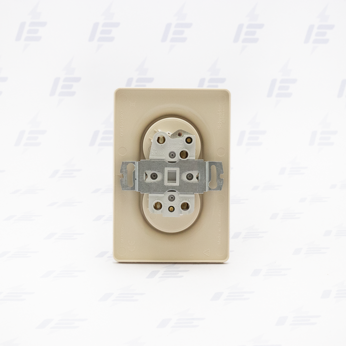 NU206544 Unica - Dvojzásuvka pootočená 16A 230V, Béžová