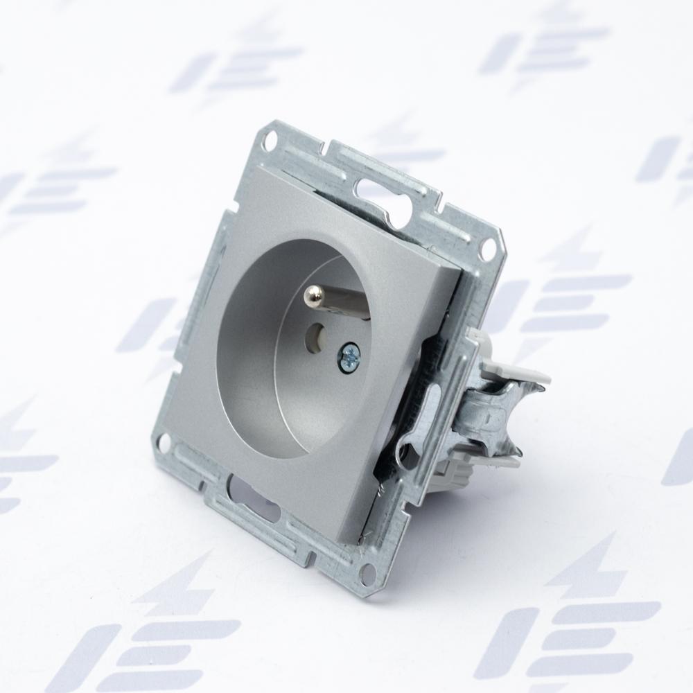 EPH2800261 Asfora - Zásuvka 2P+PE 250V 16A, clonky, alu