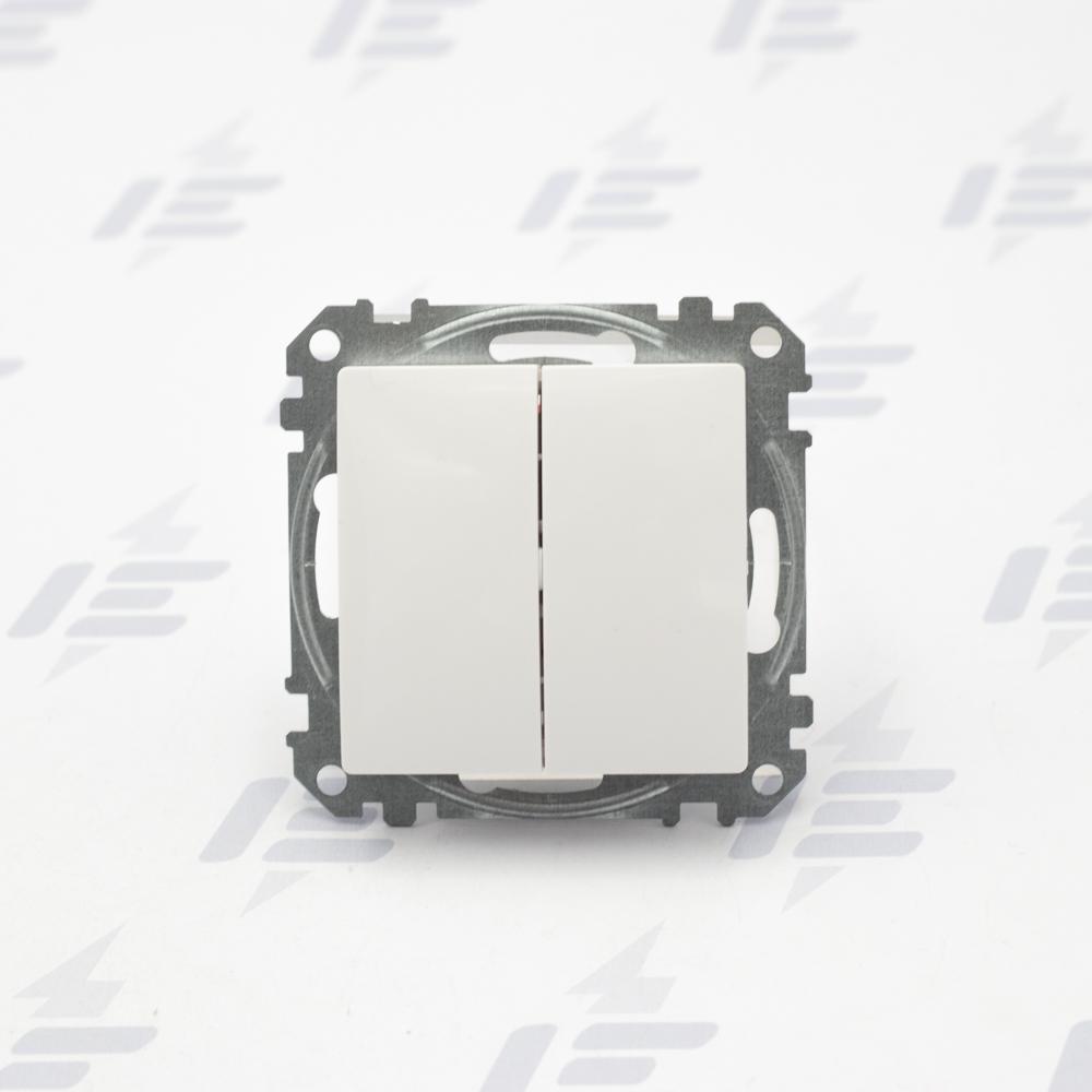 SDD111118 Sedna D/E - Tlačítko dvojité 1/0+1/0, Bílá