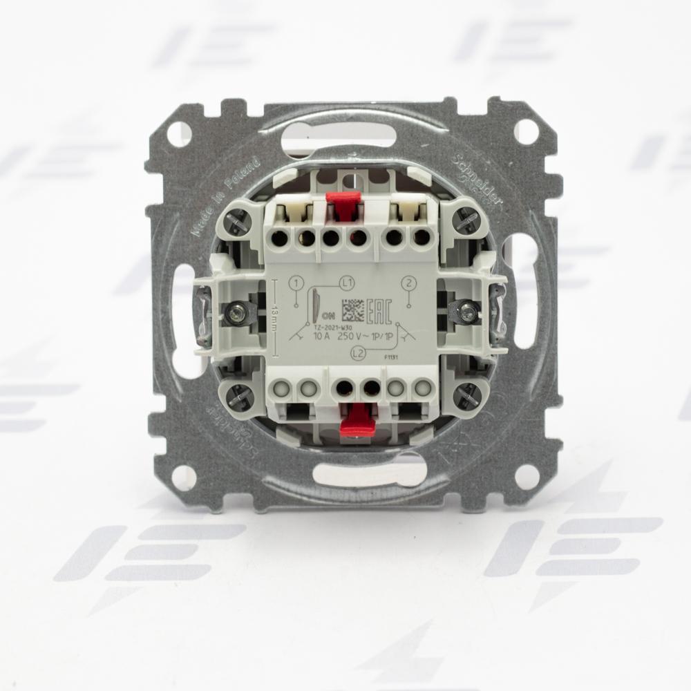 SDD111118 Sedna D/E - Tlačítko dvojité 1/0+1/0, Bílá