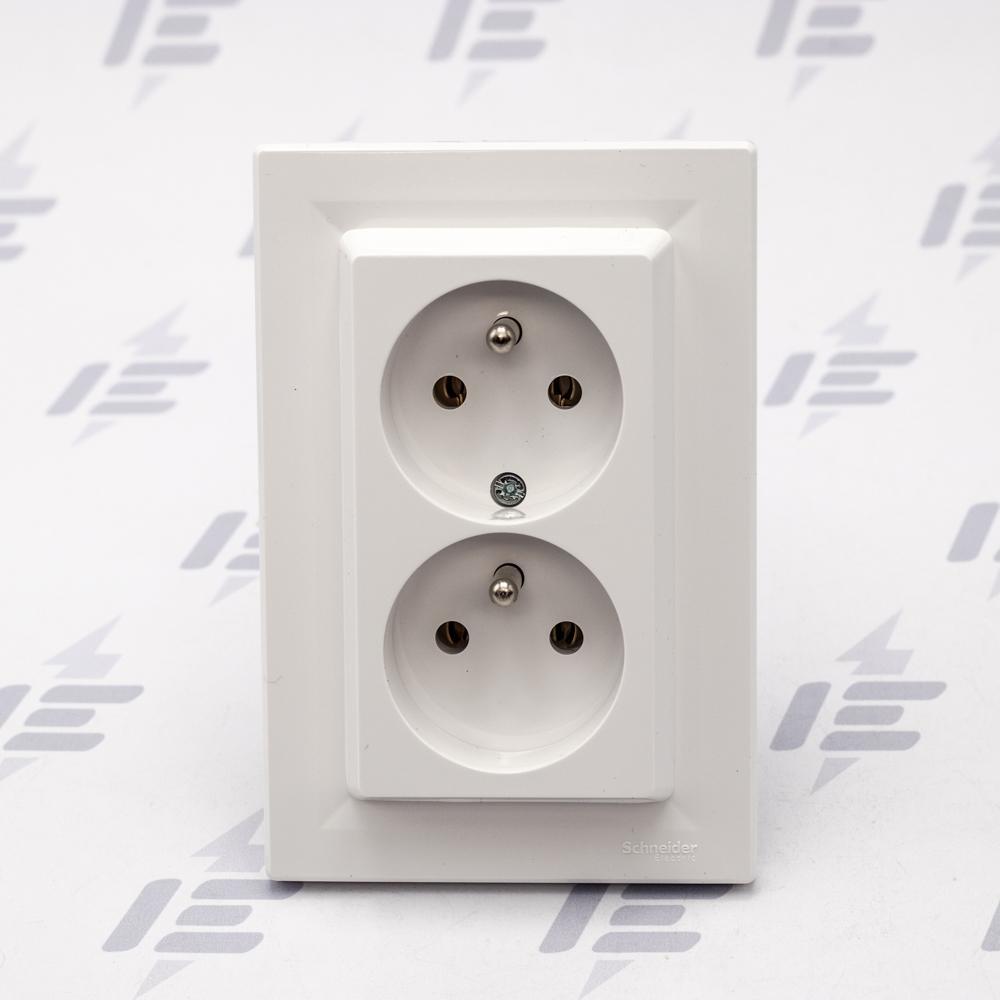 EPH9800121 Asfora - Zásuvka 2násobná 2x(2P+PE), bílá