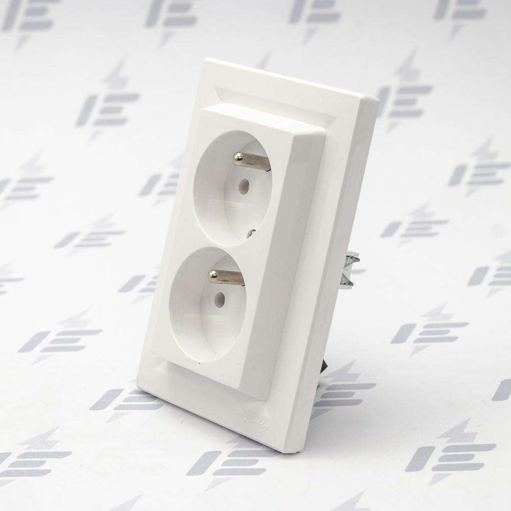 EPH9800121 Asfora - Zásuvka 2násobná 2x(2P+PE), bílá