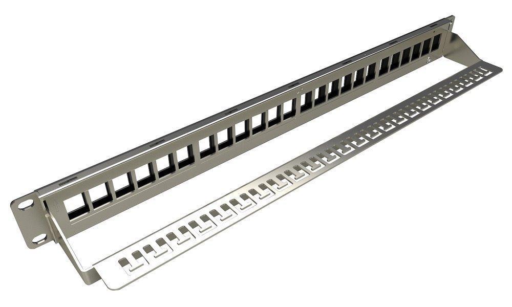 Modulární neosazený patch panel Solarix 24 portů 1U SX24M-0-STP-BK-UNI-N