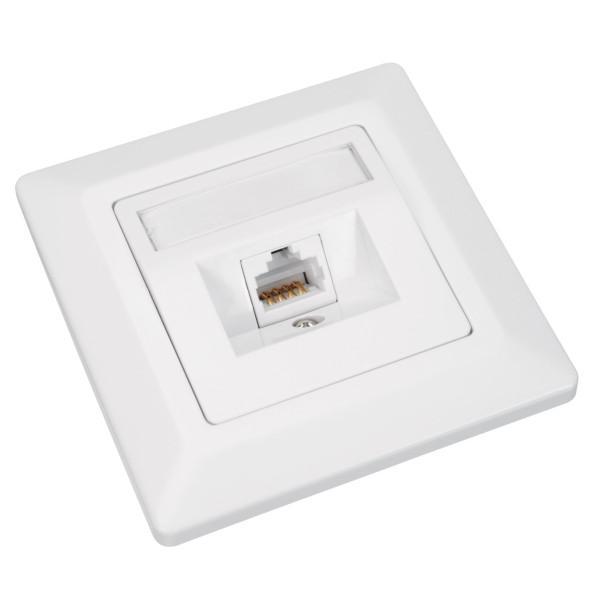 Zásuvka Solarix CAT6 UTP 1 x RJ45 pod omítku bílá SX9-1-6-UTP-WH