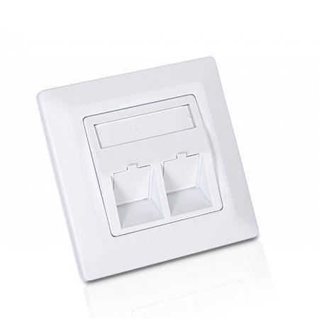 Zásuvka modulární Solarix pro 2 keystony pod omítku bílá SX9-2-0-WH