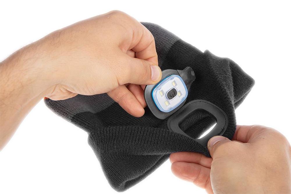 81-630 Čepice Premium s LED světlem 180 lm, modro-šedo-zelená