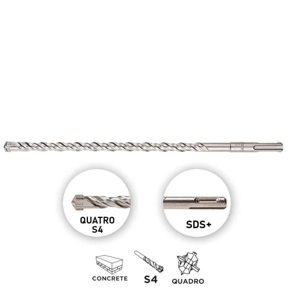 Vrták do betonu, SDS Plus, 10 x 260 mm, S4, Quatro