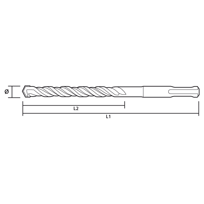 Vrták do betonu, SDS Plus, 12 x 310 mm, S4, Quatro