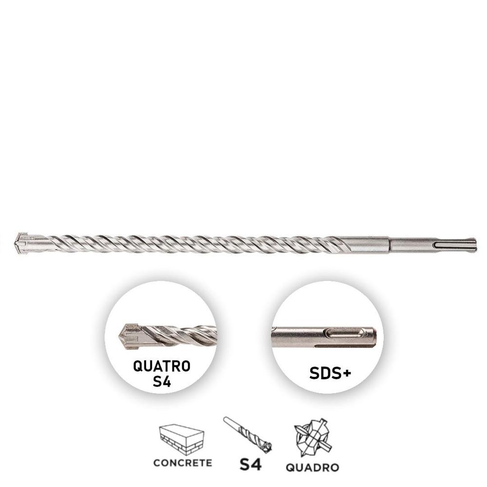 57H456 Vrták do betonu, SDS Plus, 14 x 260 mm, S4, Quatro
