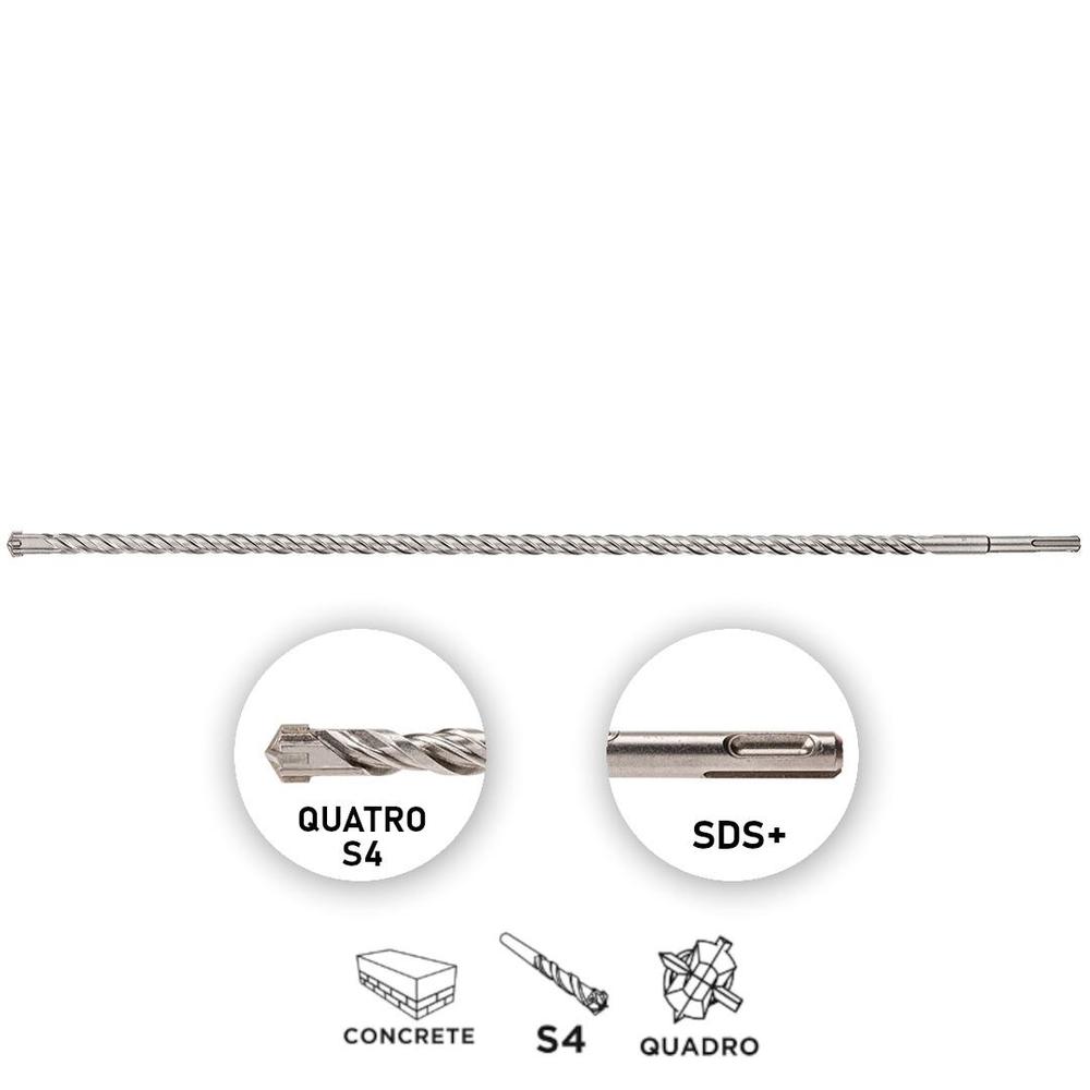 57H466 Vrták do betonu, SDS Plus, 14 x 600 mm, S4, Quatro
