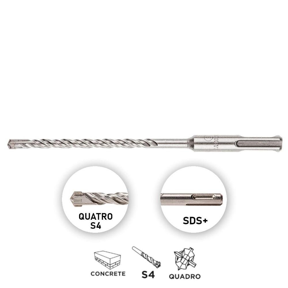 Vrták do betonu, SDS Plus, 6 x 160 mm, S4, Quatro