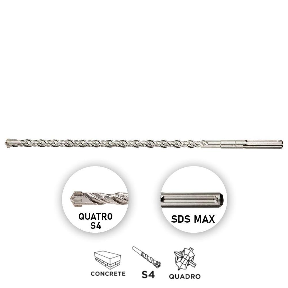 57H518 Vrták do betonu, SDS Max, 18 x 600 mm, S4, Quatro