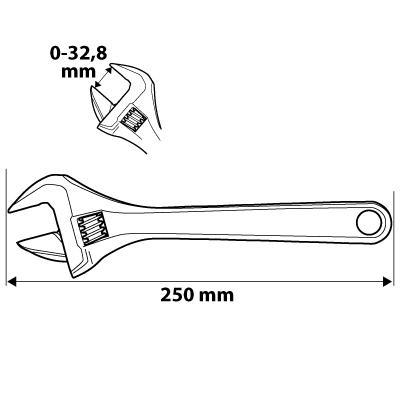 klíč stavitelný 250 mm, 0-33 mm