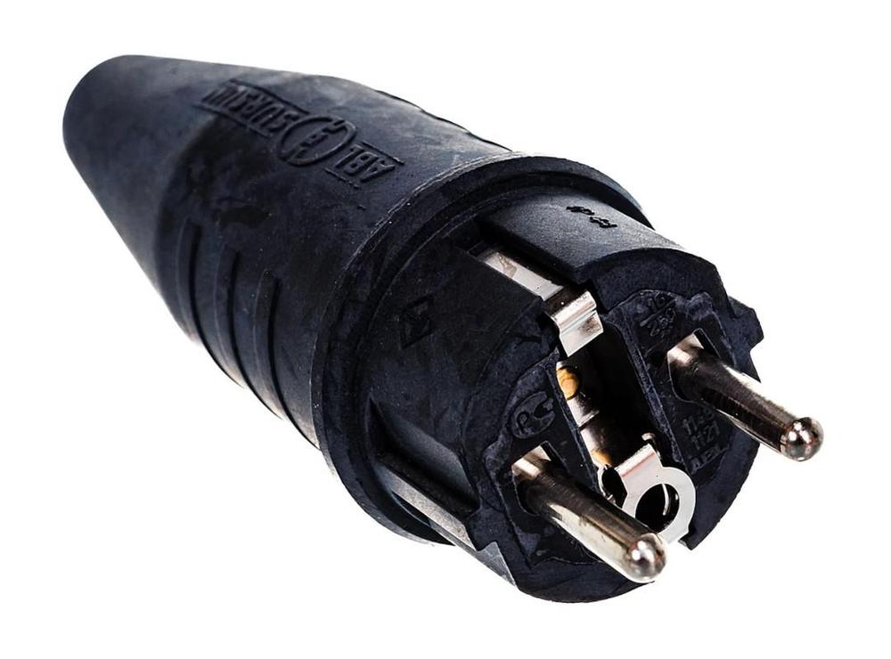 1129190 Vidlice celogumová 3x2,5mm2, rychlouzávěr, černá IP44