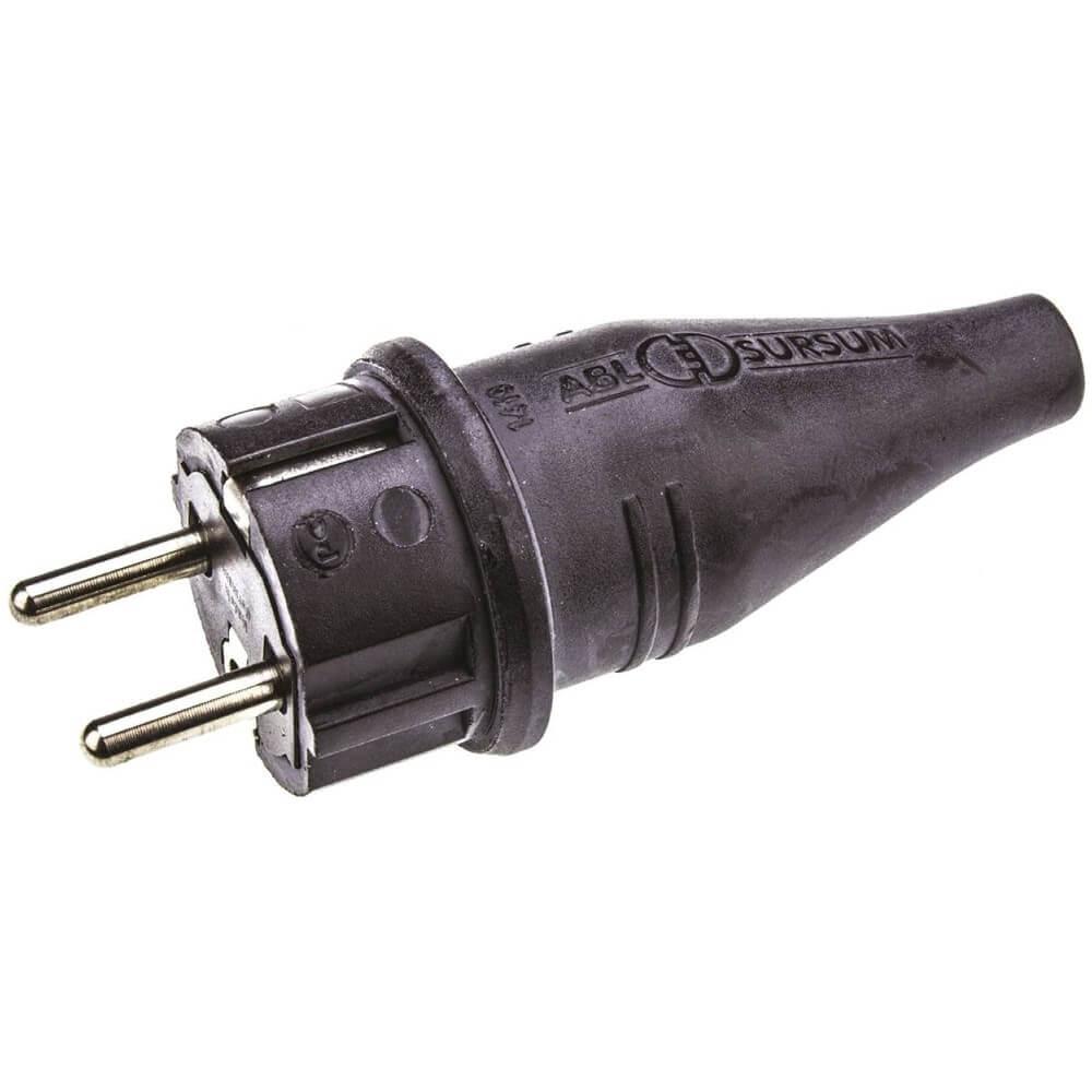 Vidlice gumová 3x2,5mm2, černá IP44