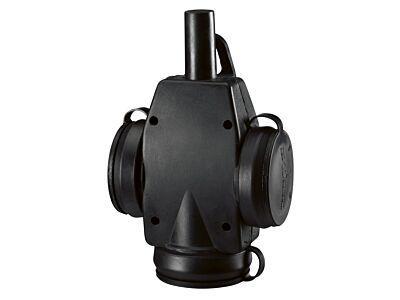 Zásuvka gumová trojitá 3x2,5mm2, černá IP44