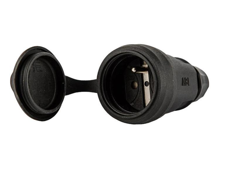 Zásuvka spojovací elamidová 3x2,5mm2, s víčkem, černá IP44