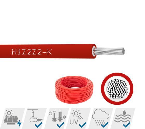 Solární kabel H1Z2Z2-K 1x6 červená