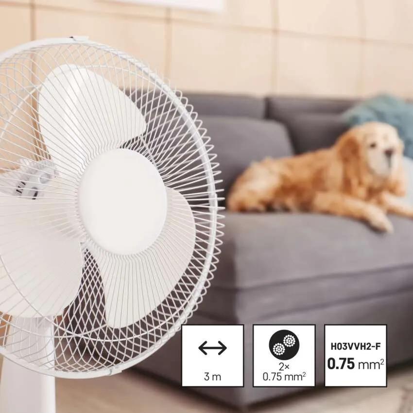 Flexo šňůra PVC 2x0,75 bílá 3m