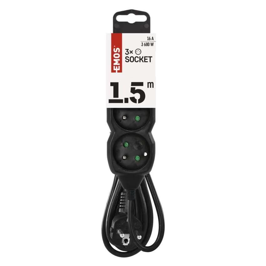 PC0311 PRODLUŽKA 3Z 1,5M ČERNÁ (1902230160)