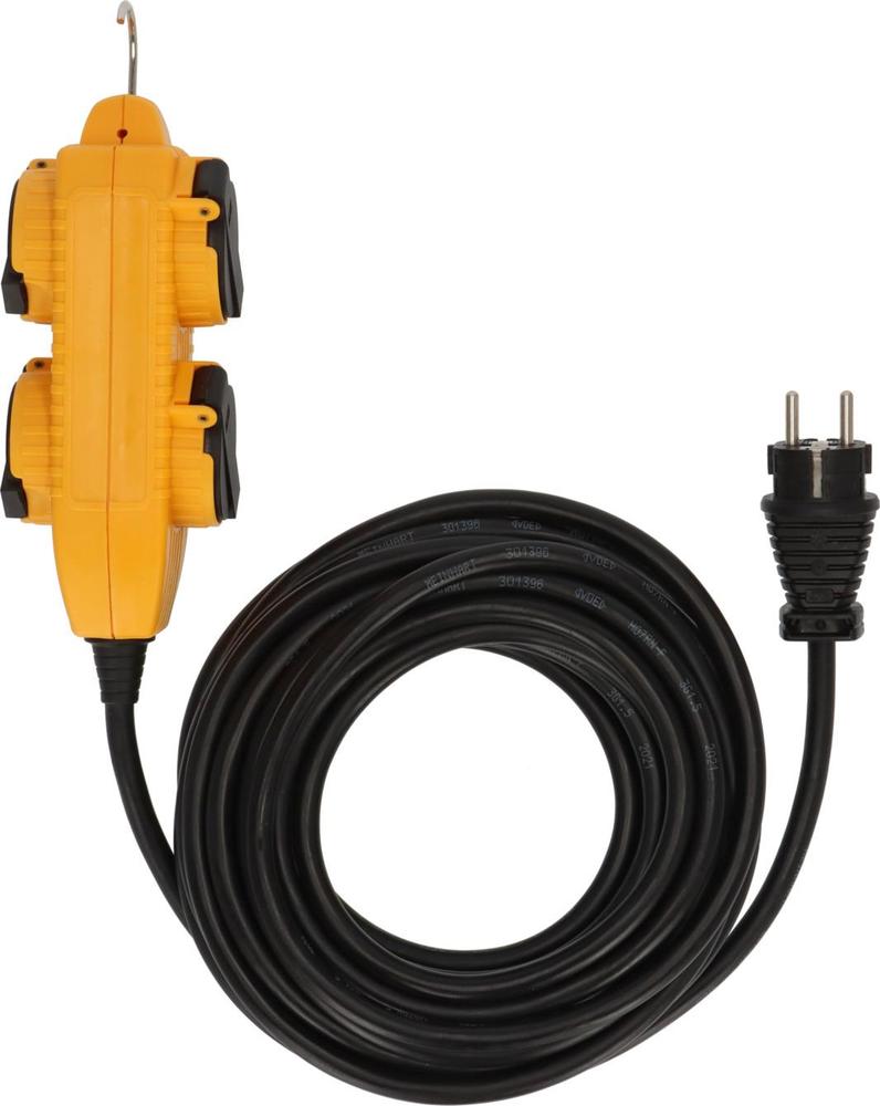 Prodlužovák 10m s powerblockem 4zásuvka H07RN-F 3G1,5 (IP44)
