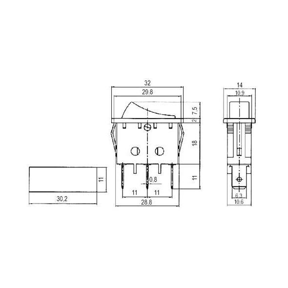 Přepínač 3p./3pin ON-OFF 250V/15 č.02620026