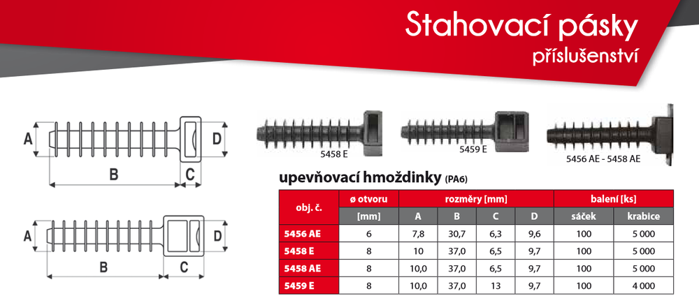 Hmoždink.příchytka CH-8   37x6,3mm