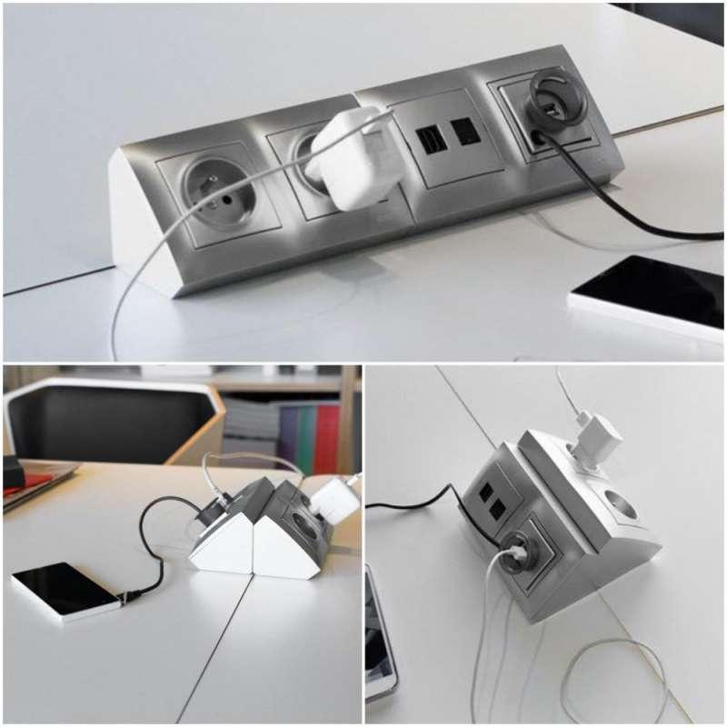 KS-BOX2ZBK-WPV Rohová zásuvka KS-BOX2ZBK-WPV bílá/průhledná