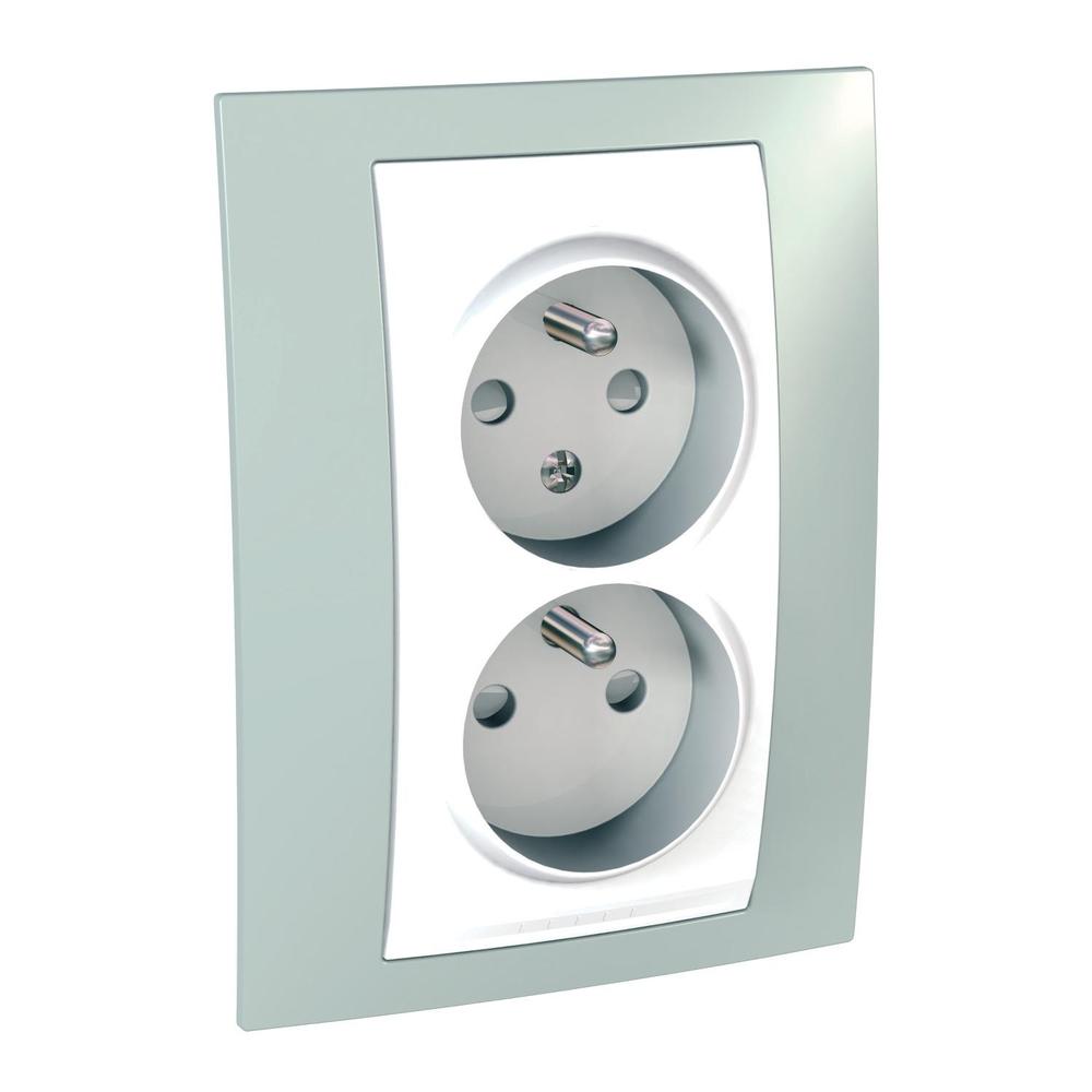 MGU63.065.870 Dvojzásuvka UNICA aqua/polar MGU63065870