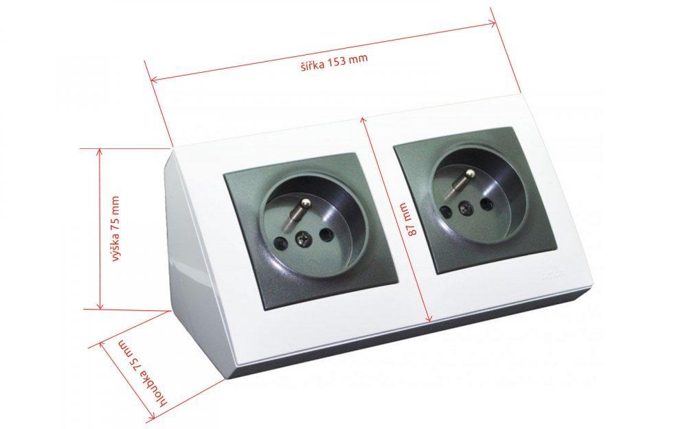 KS-BOX2ZBK-BA Rohová zásuvka KS-BOX2ZBK-BA antracit